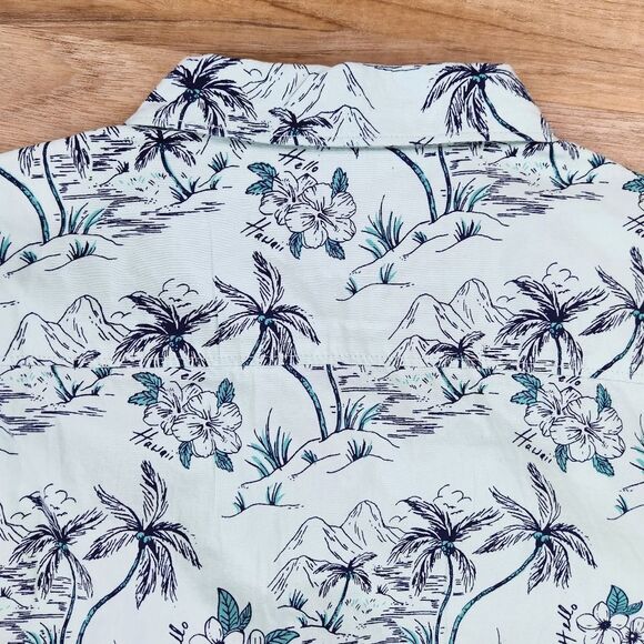 🔹️NWT Across The Pond Mint Tropical Button Short Sleeve Shirt Men's Large - Picture 5 of 14